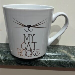 Pier 1 White Cat-Themed Mug